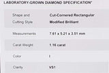 1.16ctw Lab Grown Emerald Cut Diamond Ring In Platinum 5.1g Size 8.5 Eb0826pxzsa