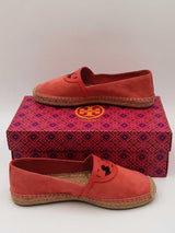Tory Burch Sydney Red Canyon Suede Espadrilles Size 8 Eb0925rxdu