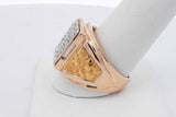 0.6cttw Diamond 14k Yellow Gold With Nugget Design 17.8g Size 9.5 Eb0726lwrxsa