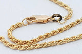 18k Yellow Gold Rope Chain Necklace 8.5 Grams 17.5 Inch Eb0826lxxzsa