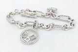 David Yurman Sterling Silver Cable Charm Bracelet 6.2 Grams 7 Inch Eb0626lrxsa