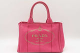 Prada Canapa Pink Canvas Tote Bag Eb0726oxzdu