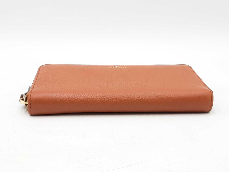Kate Spade Continental Wallet In Warm Gingerbread Pebbled Leather Fw1025ordu