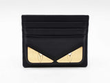 Fendi Monster Eyes Card Holder Wallet In Black Leather Fw0726oxzdu