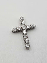 1.65 Cttw Diamond & 14k White Gold 14k Cross Pendant 3.5 Grams Fw00625rzxdu