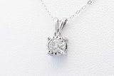 Approx. 0.15ctw Diamond Pendant & Chain In 14k White Gold 1.5g 19 In Eb1024exsa