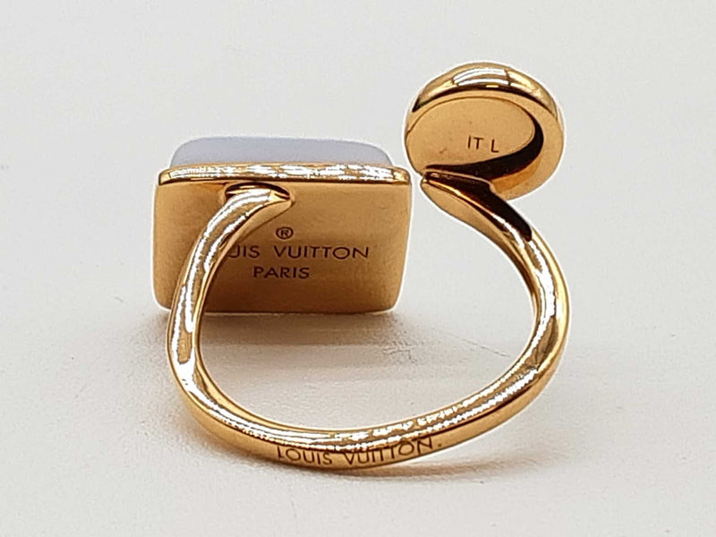 Louis Vuitton Iconic Blue Lace Agate Ring Size 7 Do1025lrxde