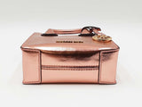 Michael Kors Mercer X-small Crossbody In Metallic Rose Gold Leather Fw0826pxdu