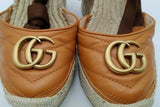 Gucci Gg Marmont Ankle Tie Wedge Espadrilles Size 35.5 Eb0926lrxsa