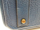 Hermes Birkin 45 Bleu De Prusse Blue Clemence Brass Duffle Bag Do1024rxzxde