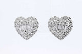 1.28ctw Diamond Stud Heart Screwback Earrings In 10k White Gold 3.5g Eb1225orrdu
