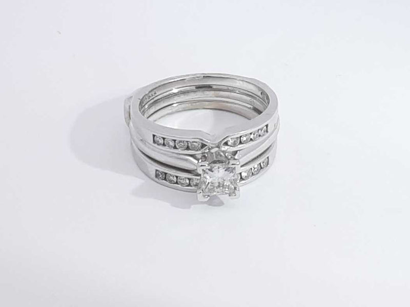 0.60 Cttw Diamond 14k White Gold Ring 7.9 Grams Size 7 Aa0725rxzsa