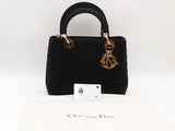 Christian Dior Cloth Quilted Lady Dior Bag Black Aa0726przsa