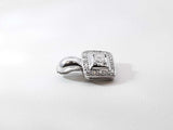 0.25 Ctw Princess-cut Diamond Halo Pendant In 14k White Gold 2.4g Fw0526ooxdu