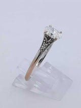 0.98 Cttw Diamond & 18k White Gold Ring With Gia Cert 3 Grams Size 8.75 Fw1224lexzdu