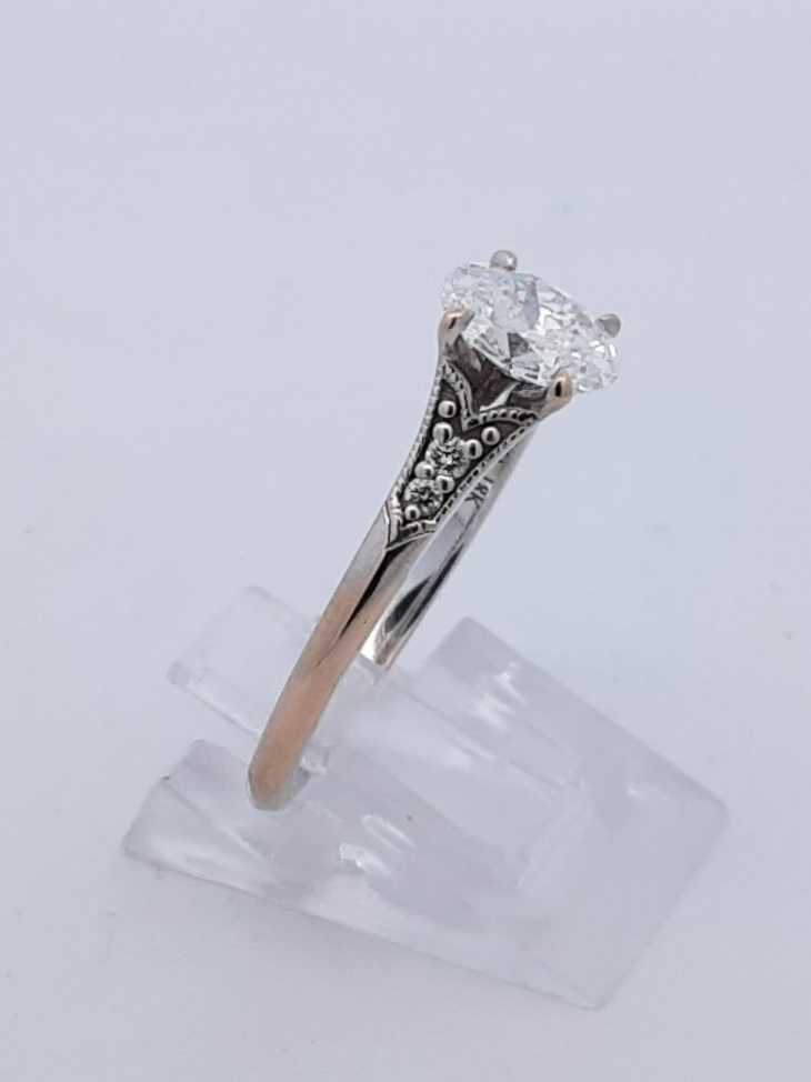 0.98 Cttw Diamond & 18k White Gold Ring With Gia Cert 3 Grams Size 8.75 Fw1224lexzdu