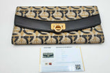 Salvatore Ferragamo Gancini Canvas & Leather Wallet Eb1124lxzdu