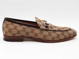 Gucci Jordaan Loafers Ebony Gg Beige Size 8.5 Aa0726izsa