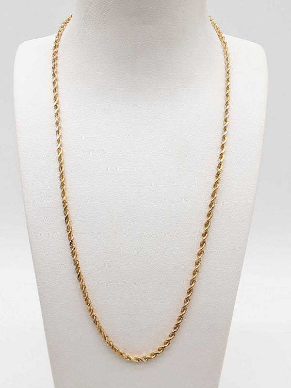 Approx 0.01 Carat Diamond 14k Yg 11.5g Rope Chain 20 In Do0824wxzde