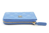 Chanel Blue Quilted Caviar Zip Coin Wallet Eb1125wcrde
