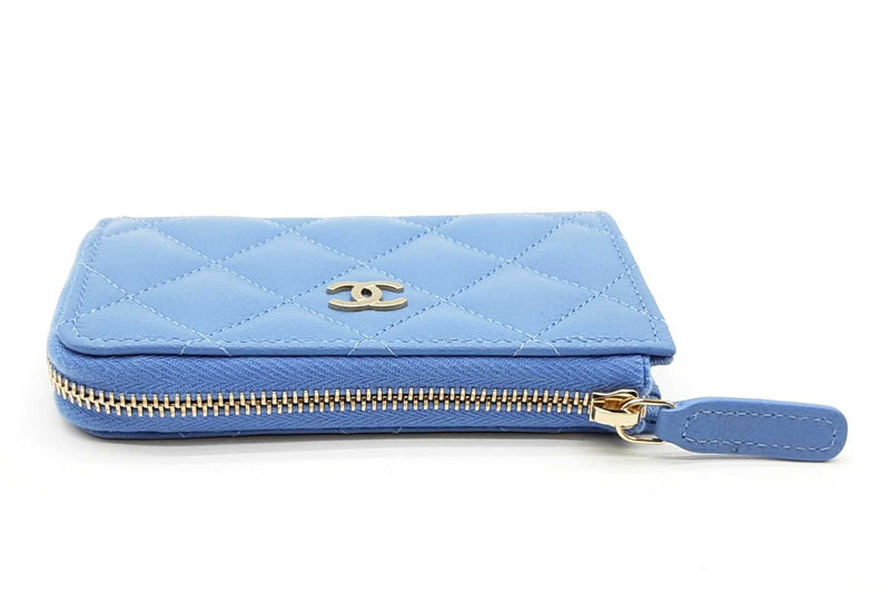 Chanel Blue Quilted Caviar Zip Coin Wallet Eb1125wcrde