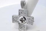 Konstantino Sterling Silver & 18k Gold Onyx Cross Pendant 25.2 Grams Eb0826wrxdu