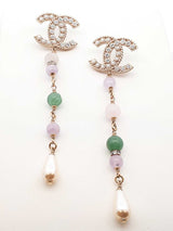 Chanel Faux Pearl, Strass, & Multi-stone Gold-tone Drop Earrings Fw0526lcrdu