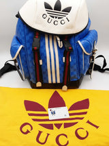 Gucci X Adidas Blue Crystal Canvas & White Leather Michael Backpack Eb1225lrxzsa