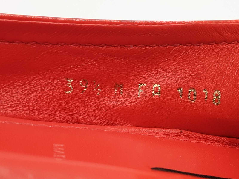 Louis Vuitton Red Orange Patent Leather Flats Size Eu 39.5 Do0925oxzde