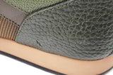 Burberry Olive Green Leather & Mesh Sneakers Size 41 Eb0526crsa