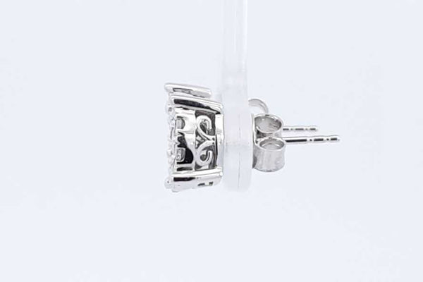 0.90 Cttw Diamond & 14k White Gold Stud Earrings 3.5 Grams Eb0724pxzdu