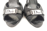 Dior Diorissimo Black Jacquard & Leather Logo Peep-toe Heels Size 5.5 Fw1026cxdu