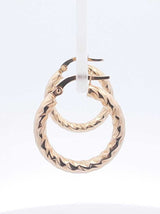 Twisted Textured Hoop Earrings In 14k Yellow Gold 1.8 Grams Fw0326llxdu