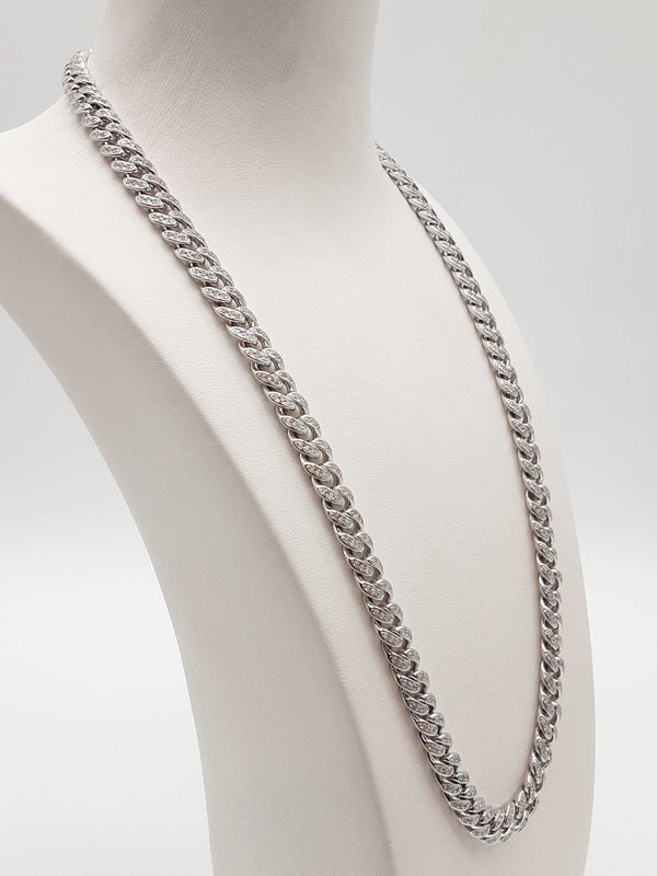 Cz 0.925 Sterling Silver 77.9g Solid Cuban Chain 22 In Do0425oxrde