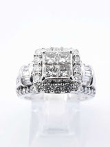 2.19 Cttw Diamond & 14k White Gold Engagement Ring 8.4g Size 7. 5 Fw0426irzdu