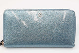 Kate Spade Mavis Street Neda Lakesedge Blue Glitter Zip Around Wallet Eb1225oxdu
