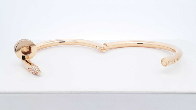 Cartier Juste Un Clou Diamond & 18k Gold Bracelet 48.8 Gm Size 19 Fw0925lzxzxdu