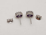 Amethyst 0.925 Sterling Silver 4.5g Necklace Stud Earrings Ensemble Do0925lide