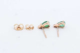 Green Gemstone Stud Earrings In 14k Yellow Gold 1 Gram Eb0924wrdu