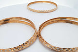 18k Yellow Gold Diamond Cut 5 Set Of Bangle Bracelets 35.5 Grams Eb0426lrxzsa