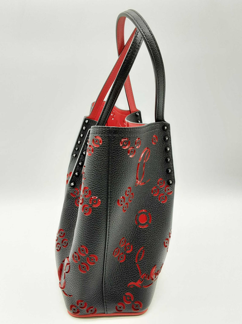 Christian Louboutin Cabarock Black Red Leather Tote Bag Do0724exzde