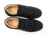 Christian Louboutin Louis Junior Spikes Black Suede Sneakers  Sz 40 Fw0426lcrdu