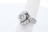 1.71cttw Diamond Wedding Set In 14k White Gold 9.9 Grams Size 6 Eb0826sxzde