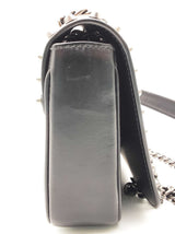 Prada Studded Black White Vitello Leather Flap Chain Crossbody Bag Do0426rrxde