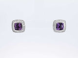 David Yurman Diamond & Amethyst Petite Albion Earrings In 925 Silver Fw0126lordu