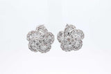 4.0cttw Diamond Floral Cluster 18k White Gold Stud Earrings 8.3 Grams Eb426crxdu