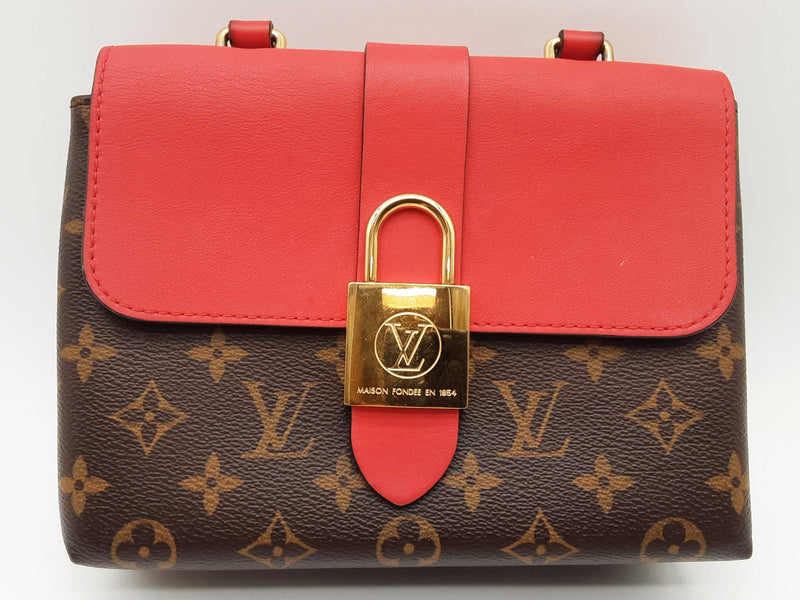 Louis Vuitton Locky Cherry Red Leather Brown Monogram Crossbody Bag Do0425locxde
