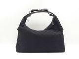 Gucci Horsebit Monogram Black Canvas Hobo Bag Fw0225oxxdu