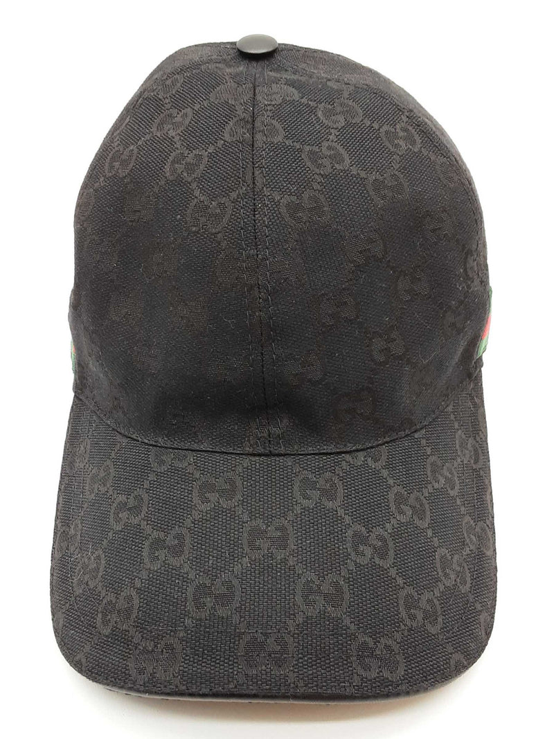 Gucci Black Gg Canvas Green Red Web Baseball Hat Size Xl Do1025lxzde