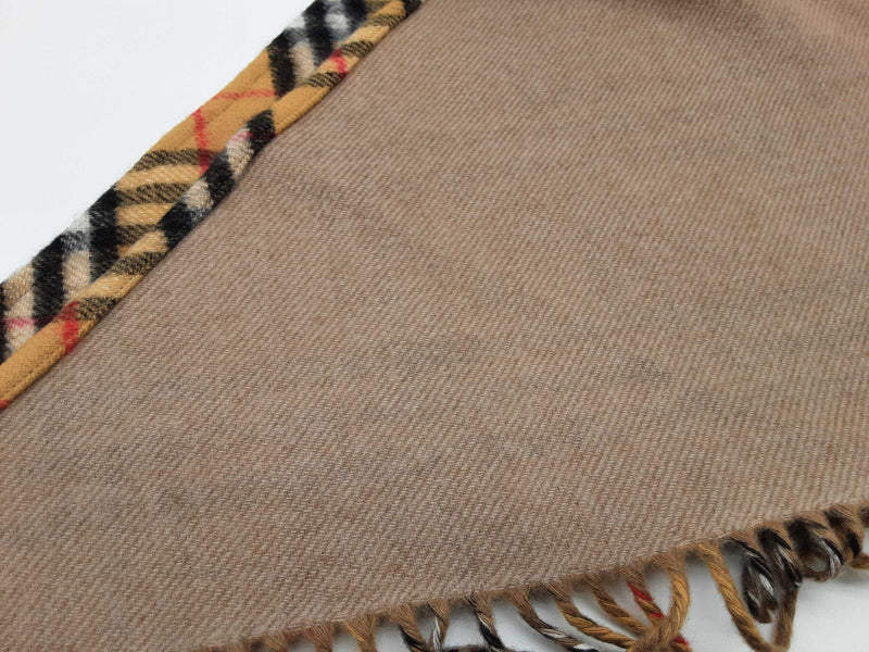 Burberry Sandstone Tan Check Cashmere Wool Shawl Do0925lrxde